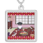 Sushi Party Labradors Painting Necklace
