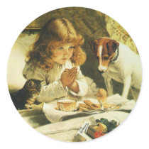Suspense, Saying Our Prayers Charles Burton Barber Round Stickers