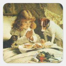 Suspense, Saying Our Prayers Charles Burton Barber Stickers