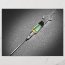 Suspicious looking syringe full color flyer