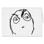 Suspicious Rage Face Greeting Cards