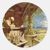 Suspicious Smoke By Spitzweg Carl Round Stickers