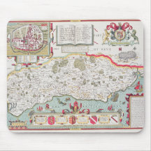 Sussex, engraved by Jodocus Hondius  from John Mouse Pads