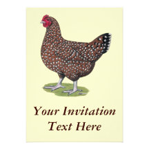 Sussex:  Speckled Hen Custom Invitation
