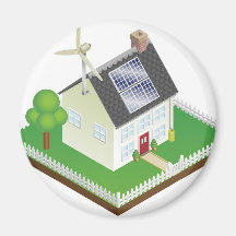 Sustainable renewable energy house refrigerator magnets