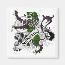 Sutherland Tartan Lion Fridge Magnet