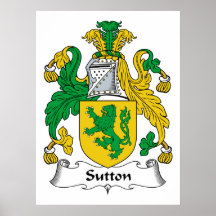 Sutton Family Crest Poster