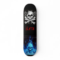svart, skull bones, BlueFireSkullSign, blitz Skate Boards