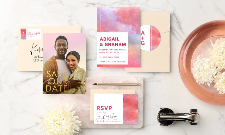Browse our Weddings section to find customizable invitations, thank you cards, and more!