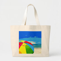 SW Florida Captiva Beach Umbrella Jumbo Tote Tote Bags