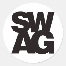Swag - Black Round Sticker