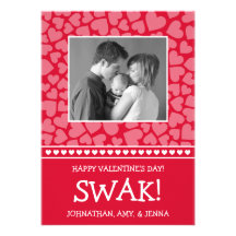 SWAK! Valetine's Day Photo Card (Red) Personalised Invitations