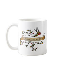 Swallow and Scroll with Arresting People Mug