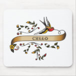 Swallow and Scroll with Cello Mouse Mats