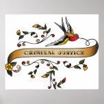 Swallow and Scroll with Criminal Justice posters
