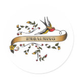 Swallow and Scroll with Embalming stickers