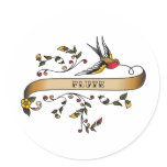 Swallow and Scroll with Flute stickers