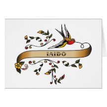 Swallow and Scroll with Iaido Greeting Cards