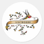 Swallow and Scroll with Lacrosse Stickers
