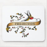 Swallow and Scroll with Projection mousepads
