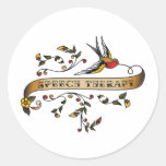 Swallow and Scroll with Speech Therapy Round Sticker