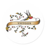 Swallow and Scroll with Tattoos stickers