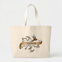 Swallow and Scroll with Tattoos Tote Bag