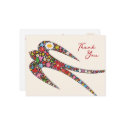Swallow Spring Flowers Thank You / Gift Postcard