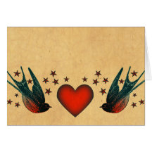 Swallows and Stars Card