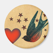 Swallows and Stars Fridge Magnets