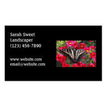 Swallowtail Butterfly on Flowers Business Card Templates