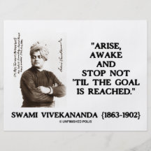 Swami Vivekananda Arise Awake Stop Not 'Til Goal Full Colour Flyer