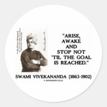 Swami Vivekananda Arise Awake Stop Not 'Til Goal Round Stickers