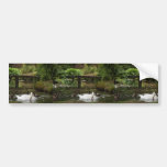 Swan And Ducks On Lake In Mount Stewart Gardens Bumper Stickers