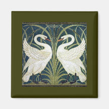 Swan and Rush and Iris wallpaper Fridge Magnets