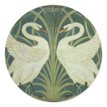 Swan and Rush Art Nouveau Sticker