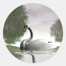 Swan and Willows Stickers