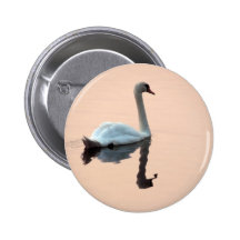Swan at Sunset Button