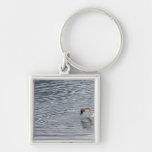 Swan Feeding Key Chain