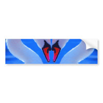 Swan Love, Romantic Heart Shaped Necks Bumper Stickers