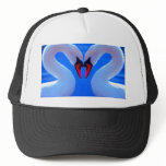 Swan Love, Romantic Heart Shaped Necks hats