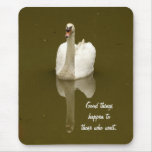 Swan Reflection Mousepad (with text)