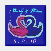 Swan save the date magnet