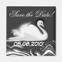 Swan ~  Save the  Date Refrigerator Magnet