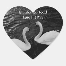 Swan Save the Date Sticker