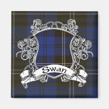 Swan Tartan Shield Magnets