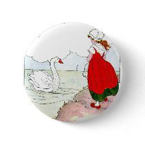 Swan Vintage The Real Mother Goose Pinback Buttons