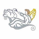 Swan with angel embroidered shirts