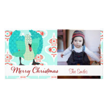 Swanky Swan I Ornament Christmas  Photo Card