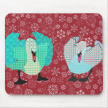 Swanky Swan Red Snowflake Mousepad